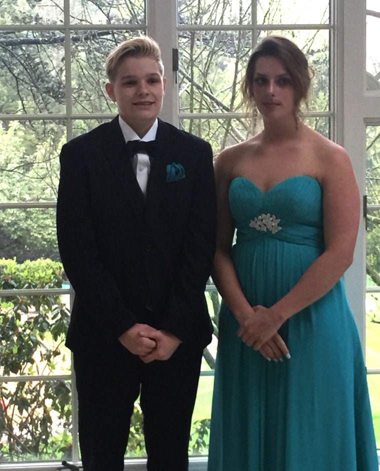 Girl Wearing Suit to Prom Dress