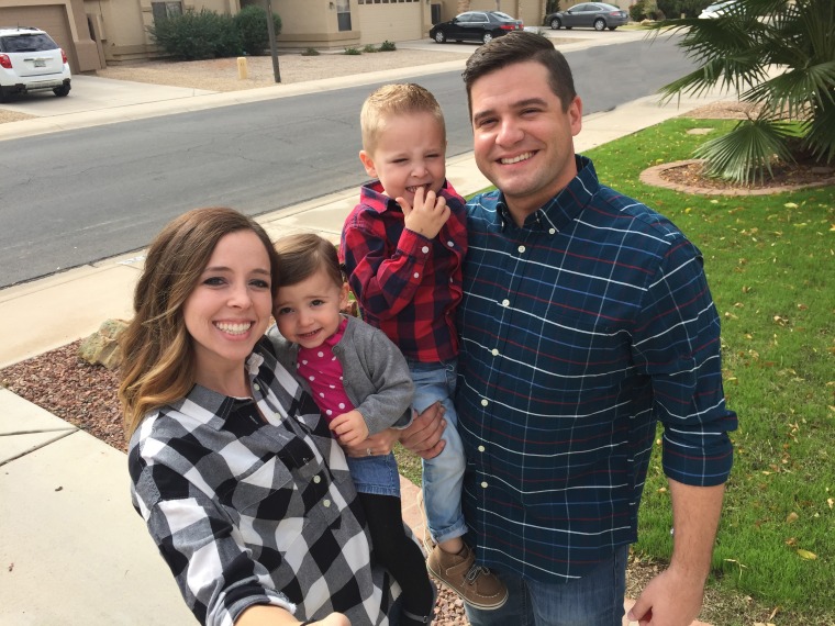 Brough with her husband, Zach, and children Porter, 4, and Piper, 2.