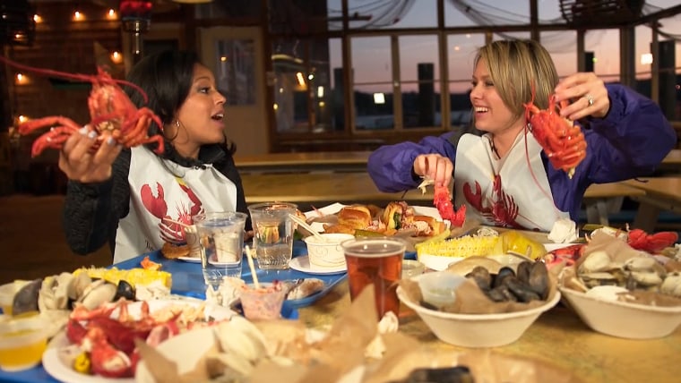 Dylan Dreyer and Sheinelle Jones in Acadia National Park