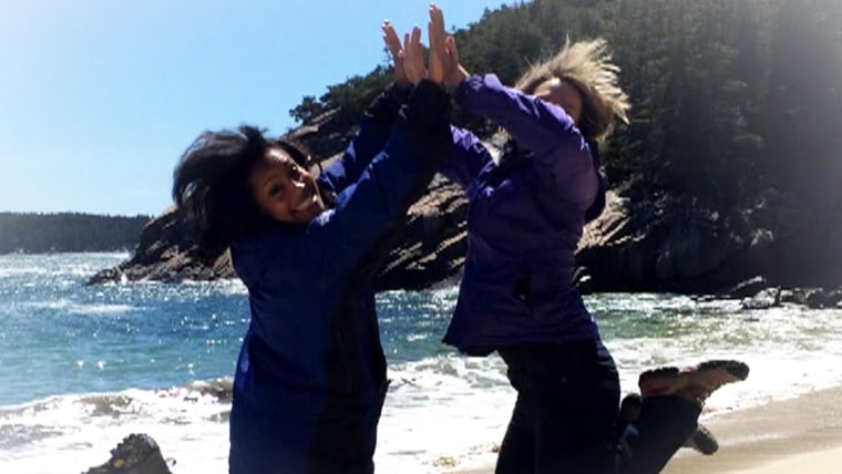 Dylan Dreyer and Sheinelle Jones in Acadia National Park