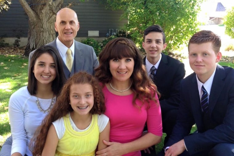 Lara Johnson and her family, 2015.