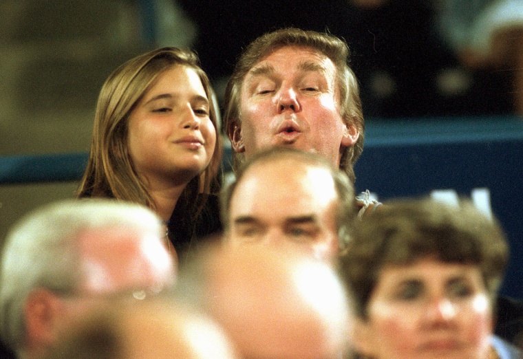 Image: Donald Trump and his daughter Ivanka watch the U.S. Open in 1994