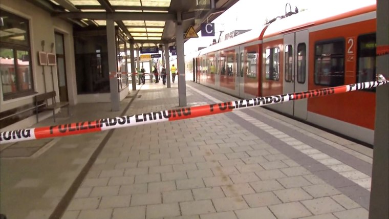 Image: The knife attack happened at this S-Bahn station in Grafing, a suburb of Munich.