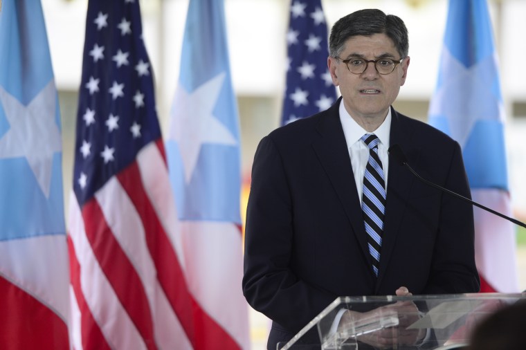 U.S. Treasury Secretary Jacob Lew holds a press conference at the Central Medical Center in San Juan, Puerto Rico, Monday, May 9, 2016.