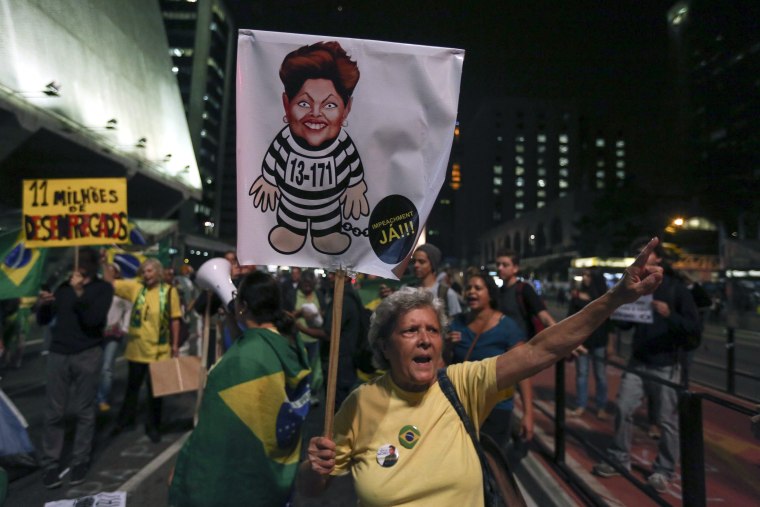 Demonstration against Brazilian President Rousseff in Sao Paulo