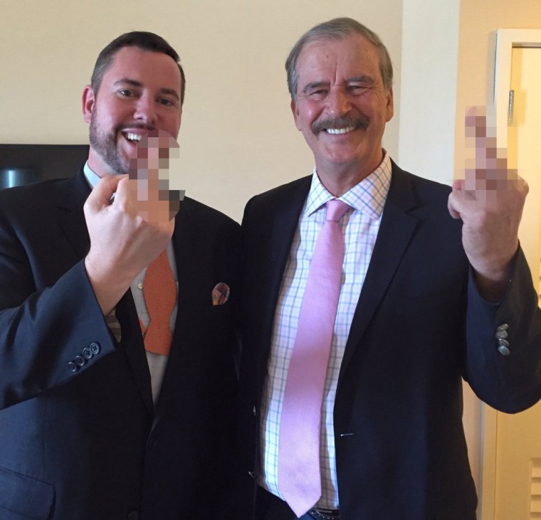 Image: Radio host Ben Mathis and Former Mexico President Vicente Fox after recording a podcast for Kickass Politics.