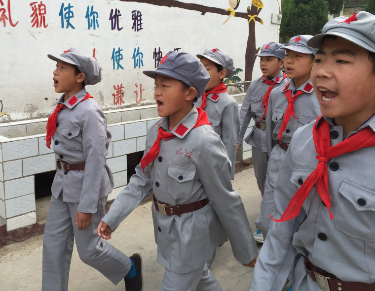 Image: Children march at a Red Army school