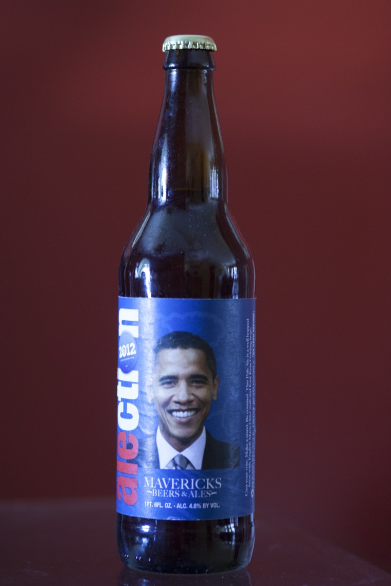Image: An Obama beer bottle in Cary Jung's collection