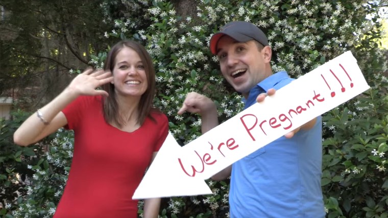 couple's cute pregnancy announcement movie trailer