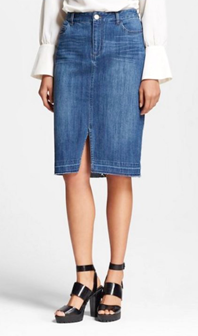 Knee length jean skirts at outlet target