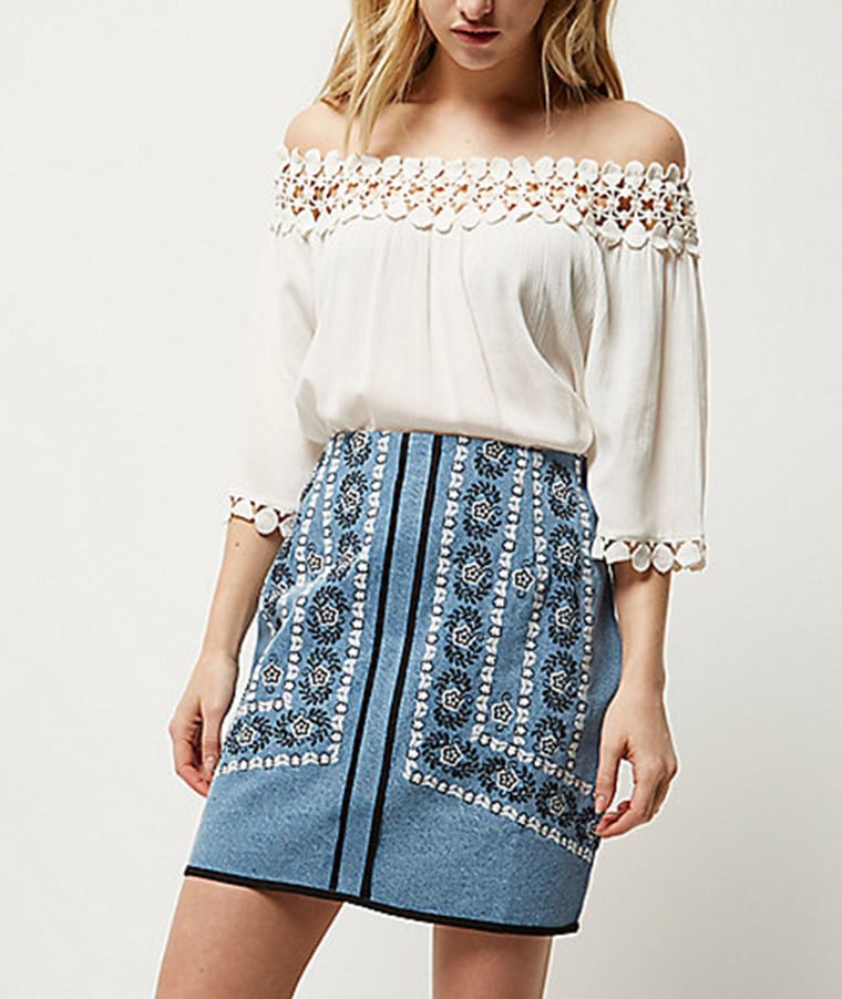 White denim 2024 skirt river island