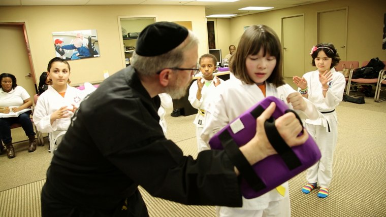 rabbi  teaches martial arts to kids fighting cancer