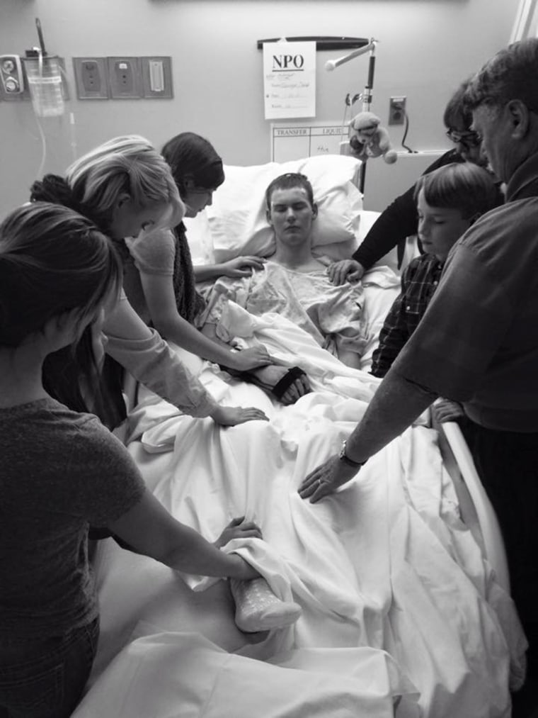 Jared w family before brain surgery Jan 2015