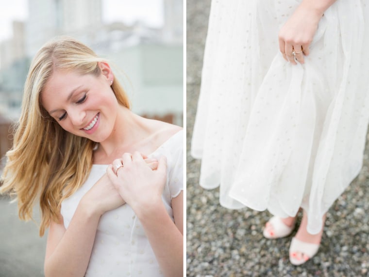 Shanna Wagnor in her grandmother's wedding dress.