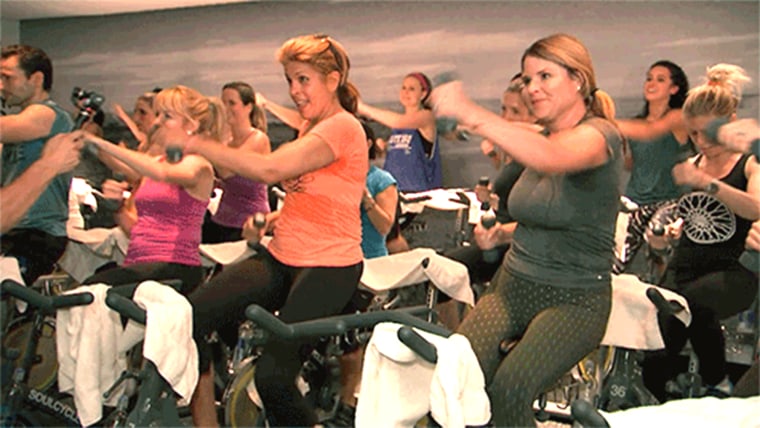 Hoda and Jenna and soulcycle