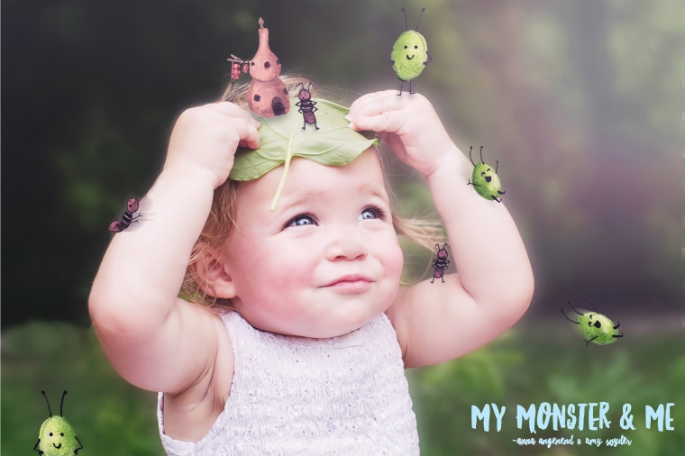 18-month-old Evangeline with her tribe of "mini monsters."