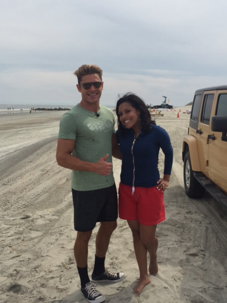 Sheinelle Jones visits the set of Baywatch