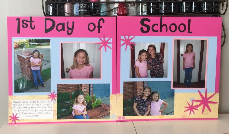 Collage from Madie Cardon's first day of second grade.
