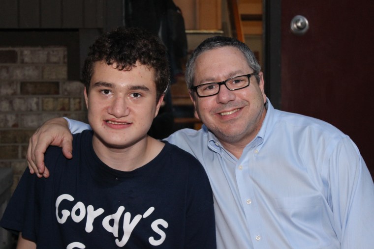 Gordy with his dad, Evan Baylinson