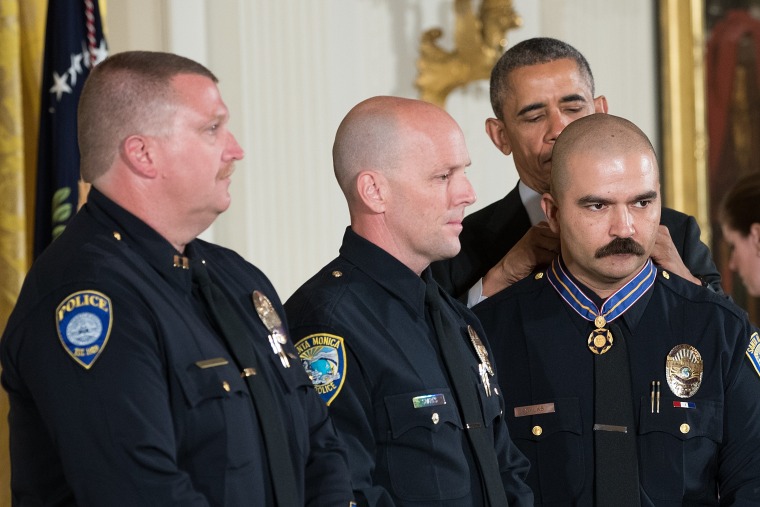 Image: President Obama Awards Presidential Medals Of Valor At The White House