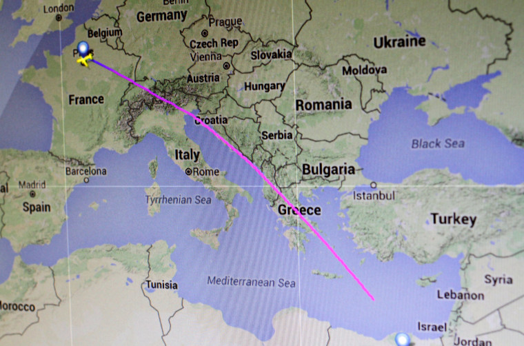 Image: The flight path of Egyptair Flight MS804