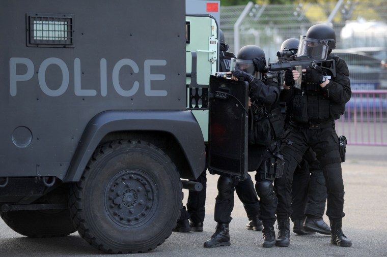 Image: RAID officers in Toulouse, France, on April 14