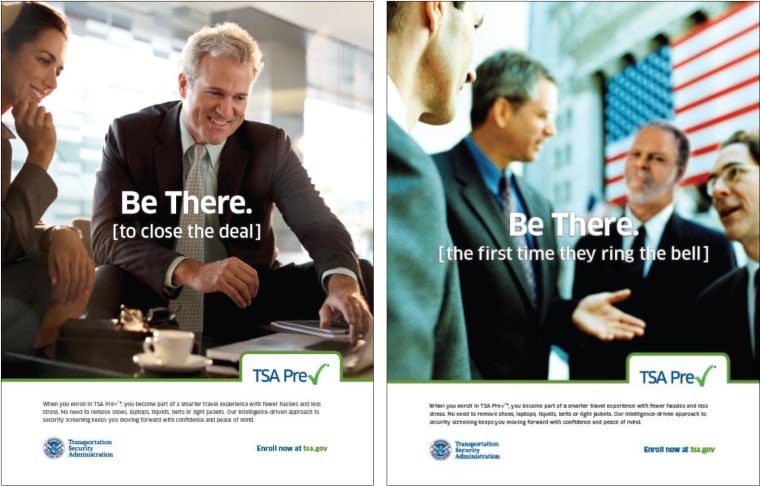 Ads for TSA PreCheck service.