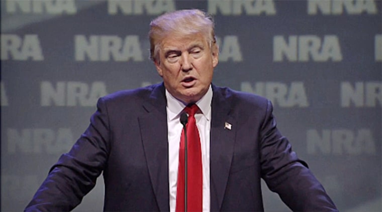 Donald Trump speaks to the NRA on May 20.