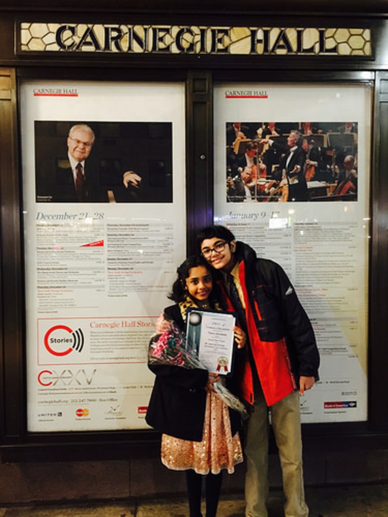 Tanisqh and his sister Tiara Abraham at Carnegie Hall.