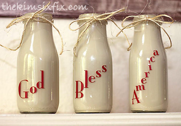 DIY faux milk bottle decorations