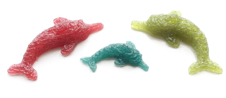 3D-printed dolphin gummies