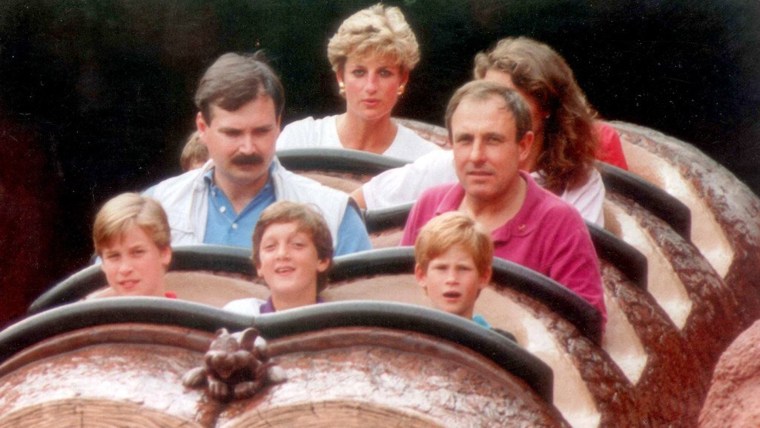 Princess Diana and Prince Harry on Splash Mountain in 1993.