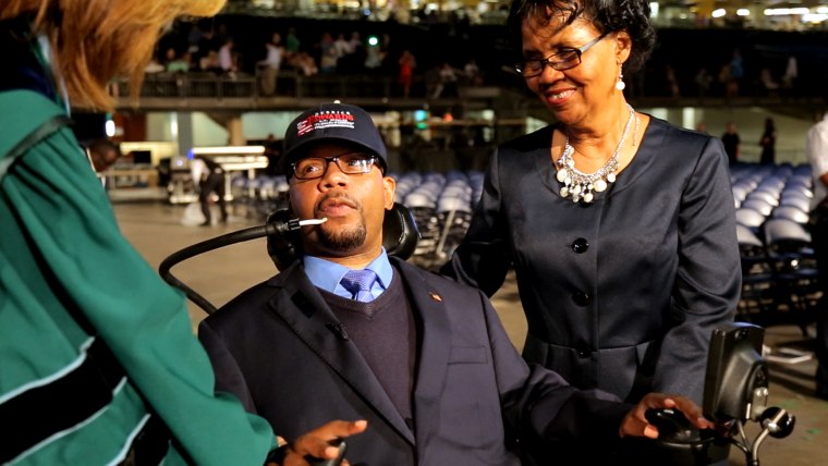 Paralyzed former football star and US Senate candidate, Derrick Edwards