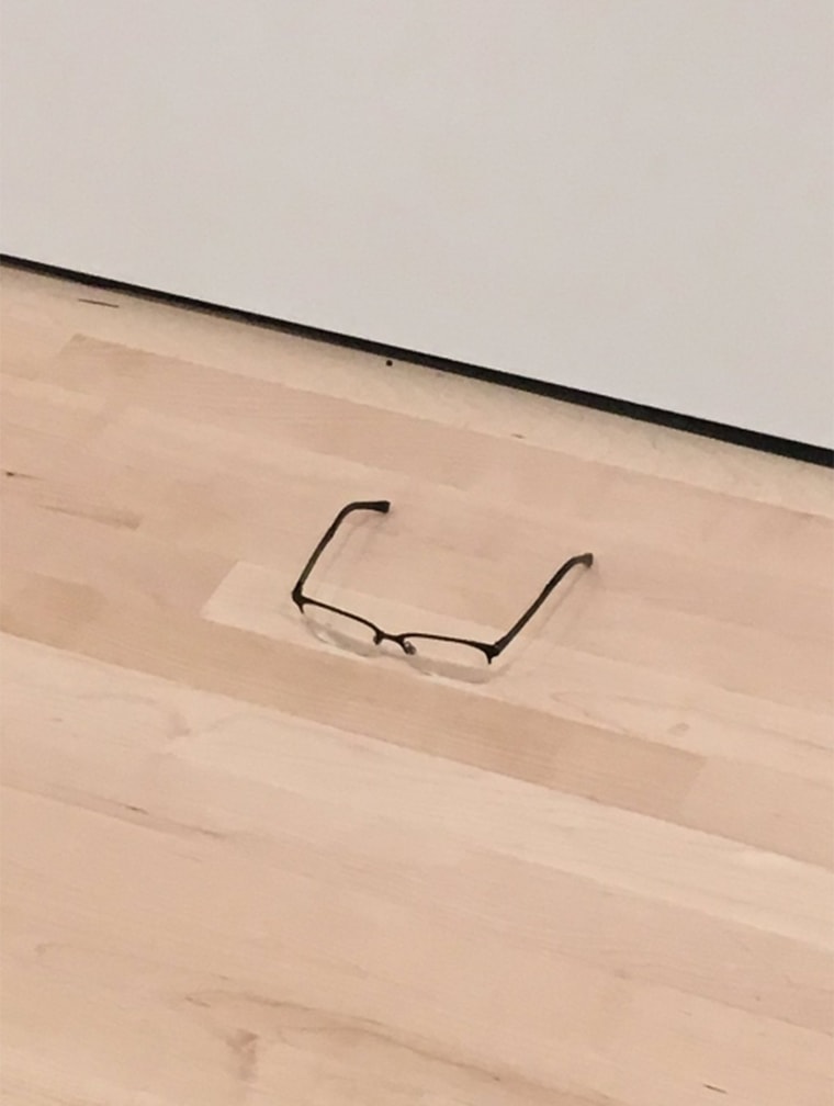 Glasses as "art" prank