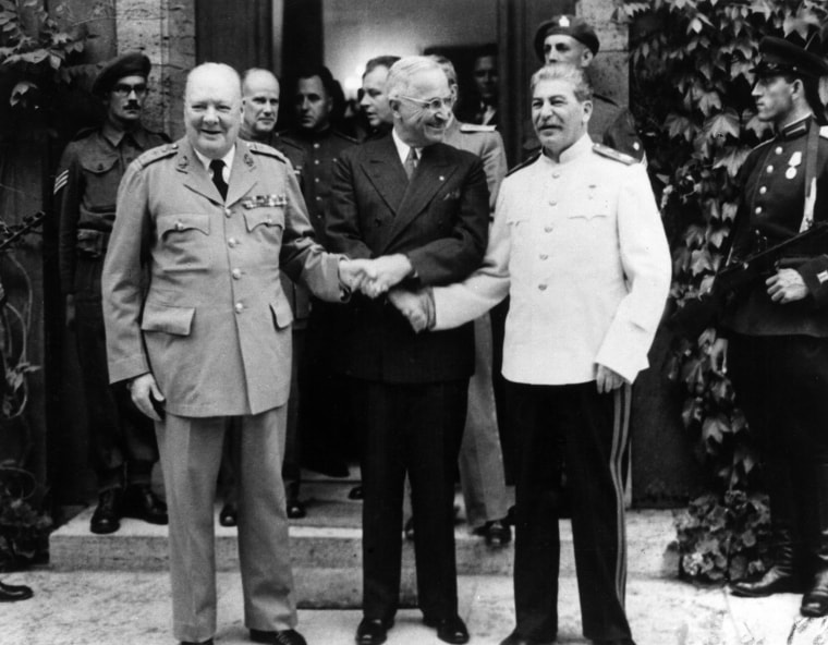 Stalin, Harry Truman And Winston Churchill In Postdam