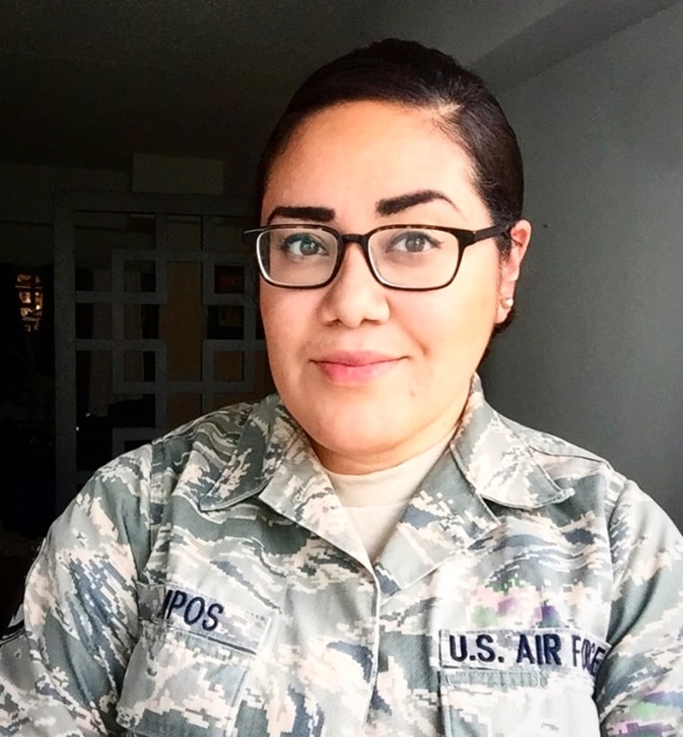 Photo of TSgt. Pamela Campos, analyst in the US Air Force