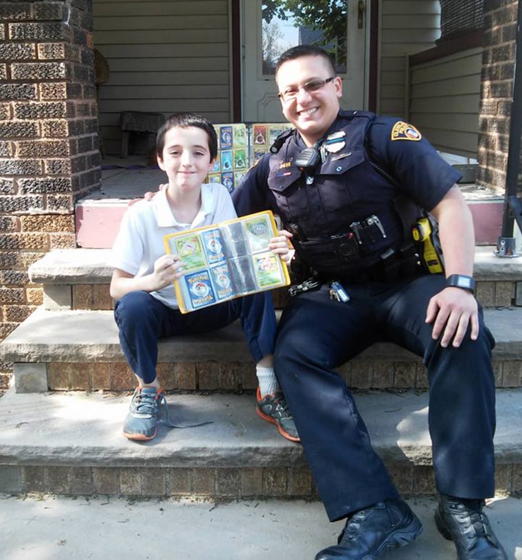 Cleveland police officer James Grotenrath and 9-year-old Bryce