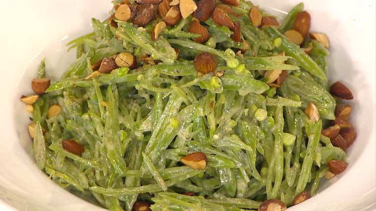 Snap Pea Salad with Vegan Caesar Dressing