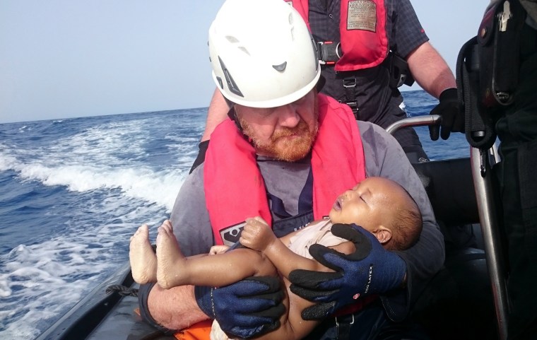 Drowned migrant baby