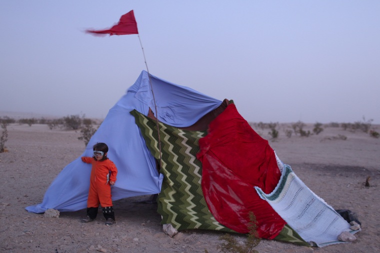 Hawkeye Huey and blanket fort