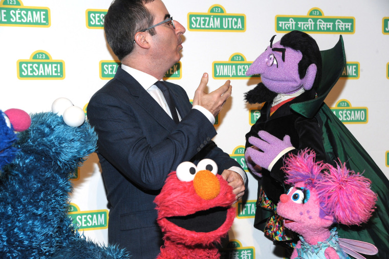 John Oliver and Sesame Street Muppets