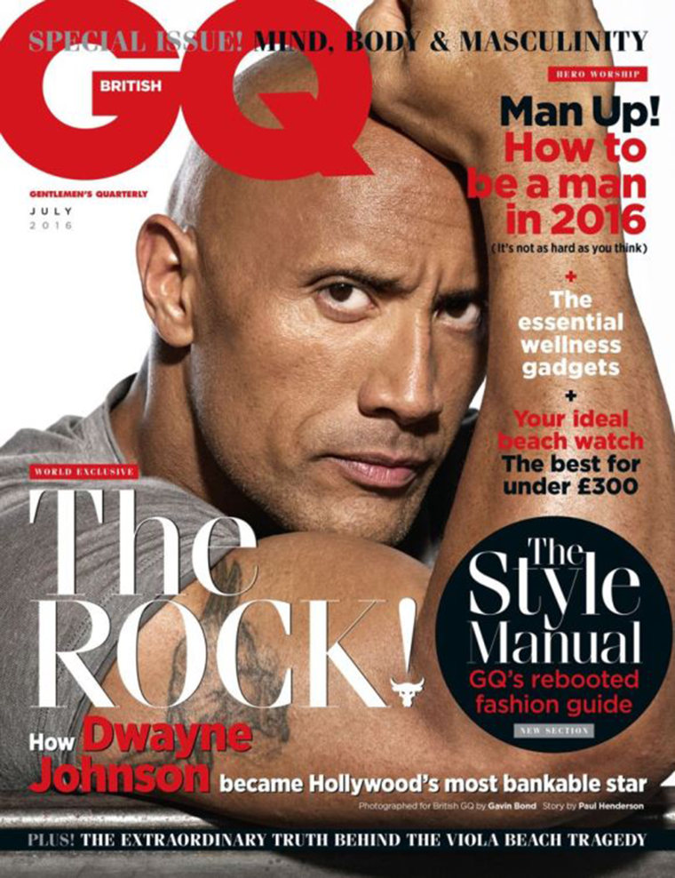 The Rock on the cover of GQ UK