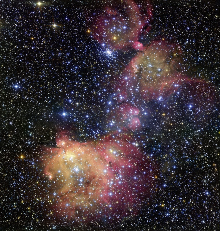 Image: The glowing gas cloud LHA 120-N55 in the Large Magellanic Cloud