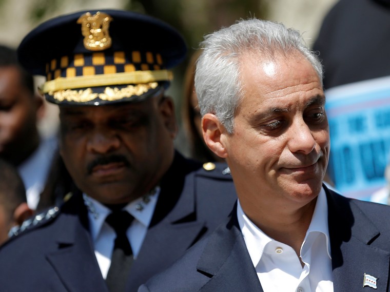 Image: Chicago Mayor Rahm Emanuel and Police Supt. Eddie Johnson