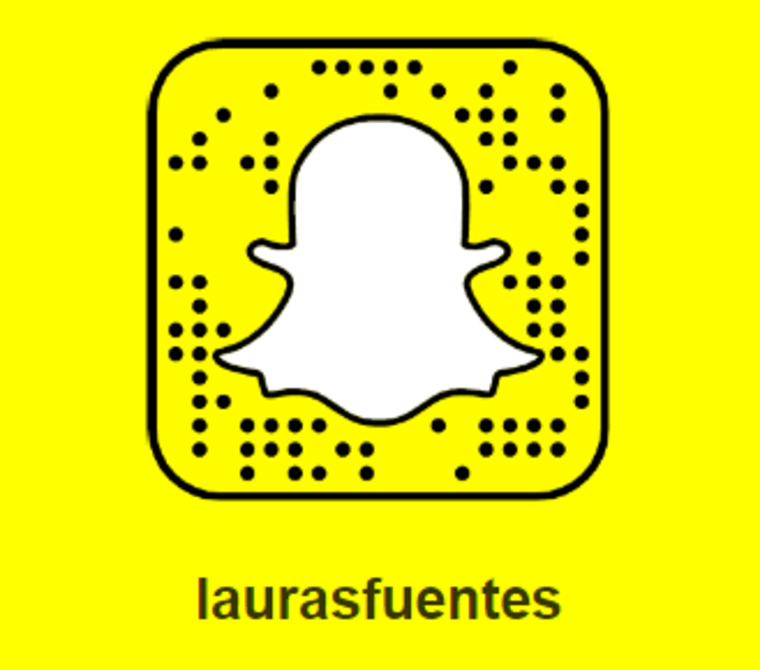 @LauraSFuentes on Snapchat.