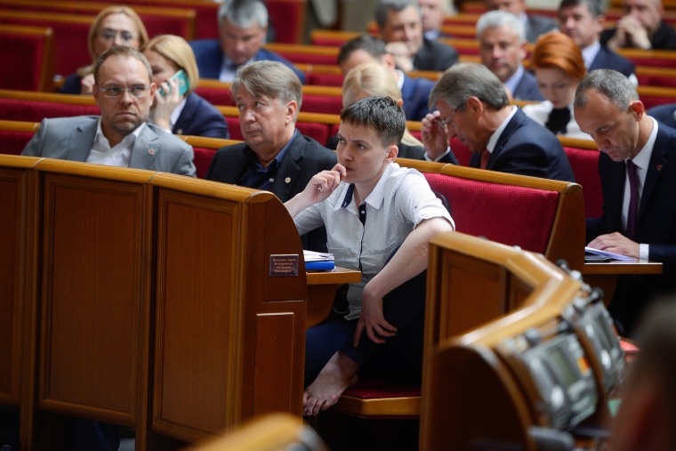 Image: Ukrainian pilot Nadiya Savchenko attends parliament in Kiev