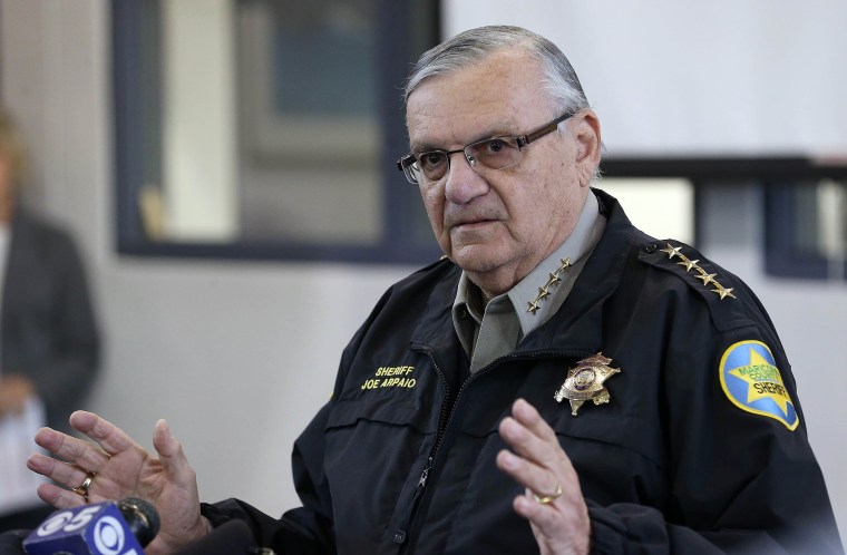 Image: Maricopa County Sheriff Joe Arpaio addresses the media about a simulated school shooting in Fountain Hills Arizona