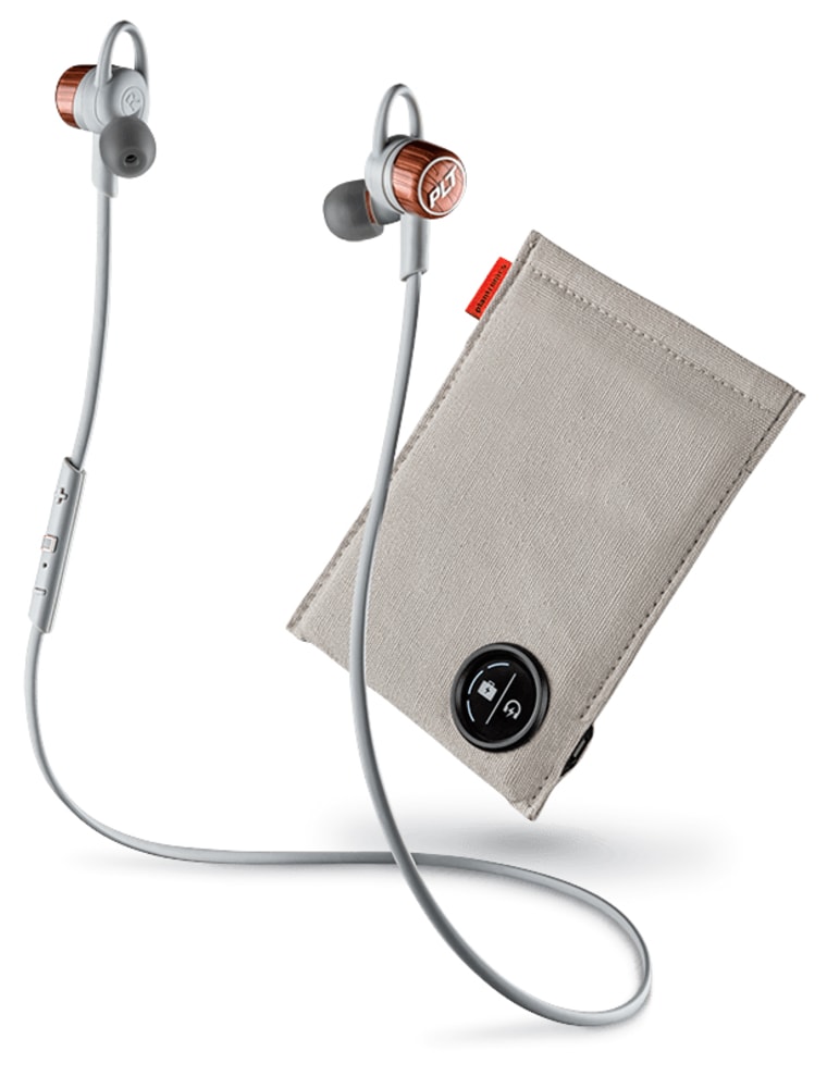 BackBeat GO 3, wirless earbuds in whwite with portable charging case.