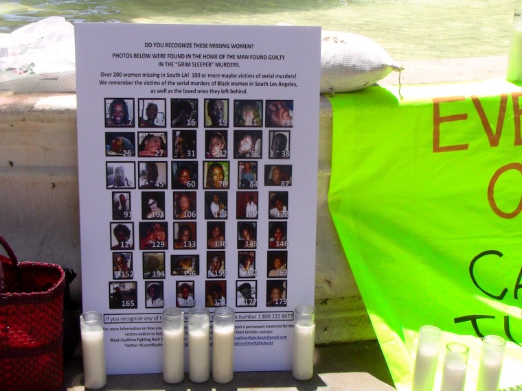 The Black Coalition Fighting Back Serial Killers held a vigil to honor the victims of the Lonnie Franklin Jr.