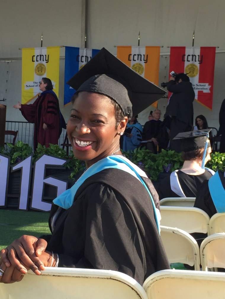 Hollis Heath at an Education Department graduation ceremony on Wednesday, prior to the university-wide commencement on Friday, where Michelle Obama gave the address.